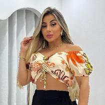 Cropped ou Blusa Feminina Estampada Inspiração Com Duas Formas De Usar