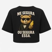 Cropped Oversized Abacaxi Preta - Tecido 100% Algodão com Estampa DTF