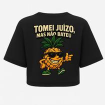 Cropped Oversized Abacaxi Tomei Juízo - Estampa DTF em Algodão