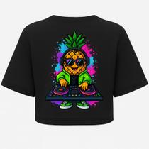 Cropped Oversized After Abacaxi DJ - Estampa DTF em Algodão
