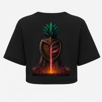 Cropped Oversized After Preta Fest - Estampa DTF em Algodão