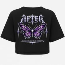 Cropped Oversized After Preto - Born from the Night