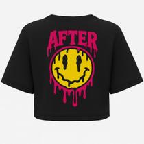 Cropped Oversized After Smile Dark - Estampa DTF em Algodão