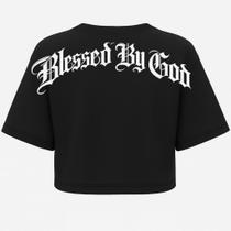 Cropped Oversized Blessed by God - Estampa DTF em Algodão Cropped Oversized Blessed by God - Estampa DTF em Algodão