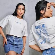 Cropped Oversized Feminino Estampas Diversas 100% Algodão