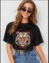 Cropped Oversized Leão Moda Estilo Festa