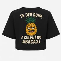 Cropped Oversized Preto - 100% Algodão com Estampa DTF