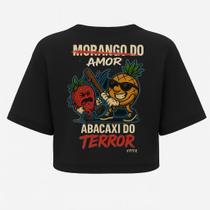 Cropped Oversized Preto After - Estampa Vibrante e Confortável