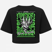 Cropped Oversized Preto Boris Brejcha - Estampa DTF em Algodão Cropped Oversized Preto Boris Brejcha - Estampa DTF em Algodão