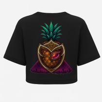 Cropped Oversized Preto Dark - 100% Algodão com Estampa DTF