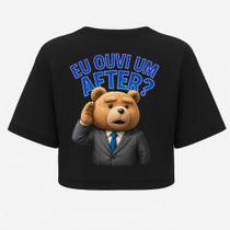 Cropped Oversized Preto - EU OUVI UM AFTER - Estampa DTF