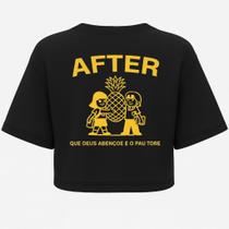 Cropped Oversized Que Deus Abençoe - Estampa DTF em Algodão