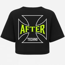 Cropped Oversized Techno After - Estampa DTF em Algodão Cropped Oversized Techno After - Estampa DTF em Algodão