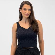 Cropped Pacific Blue com Renda e Bojo Feminino Cropped Pacific Blue com Renda e Bojo Feminino