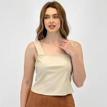 Cropped Pacific Blue em P.u com Alça Feminino