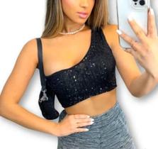 Cropped Paetê Blogueira Cropped Paetê Blogueira