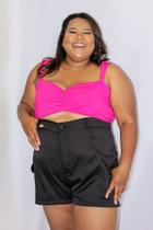 Cropped pljus size alças com ombreiras