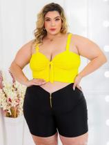 Cropped plus size copa do mundo, modelo laço