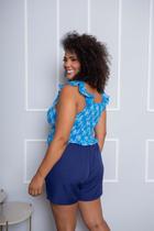 Cropped Plus Size de Laíse Azul Royal claro Cropped Plus Size de Laíse Azul Royal claro