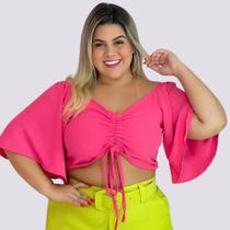 Cropped Plus Size Feminino de Manga Com Flare Elastex 0237