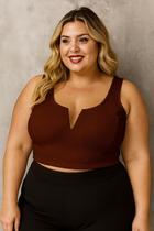 Cropped Plus Size regata com Decote Transparente