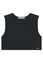 Cropped Preto Canelado Infantil Lilimoon