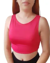 Cropped regata básica lisa top sem bojo fitness