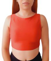 Cropped regata básica lisa top sem bojo fitness