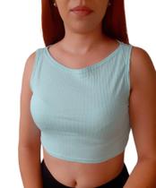 Cropped regata básica lisa top sem bojo fitness