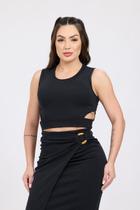 Cropped Regata Elegante em Poliéster - Attitude