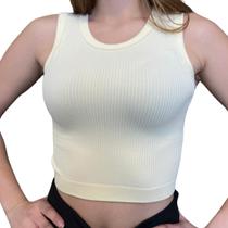 Cropped Regata Feminino Ribana Canelado Moda Verão Têndencia