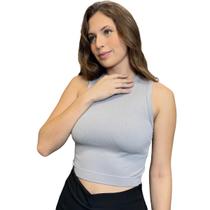 Cropped Regata Feminino Ribana Canelado Moda Verão Têndencia