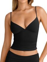 Cropped Regata PINKMSTYLE com Decote V e Franzidos