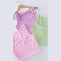 Cropped Regata Ribana Candy Color Tamanho M - Senhoritas