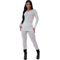 Cropped Regata Transpassado e Calça Jogger Verão Conjunto Feminino Linho Festa Roupas