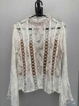 Cropped Renda Branco Tamanho M