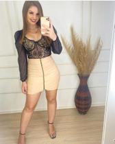 Cropped Renda Manga Longa Cropped Renda Manga Longa