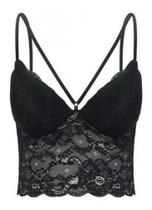 Cropped Renda Top Feminino Blusinha De Renda Sutiã Bojo