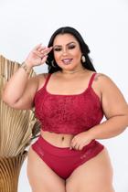 Cropped Rendado Plus Size Calcinha Fio Duplo Gordinha Linda