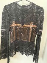 Cropped Rendado Preto Tamanho P