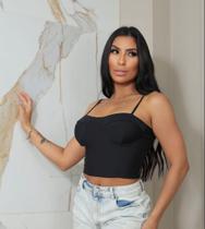 Cropped Retrô Várias Cores Feminino Alcinha Moda Estilo Faixa Bojo