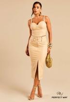 Cropped + Saia maxi midi Nude Tam M Cropped + Saia maxi midi Nude Tam M