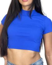 Cropped Saisuna K2B Gola Alta Canelado Block