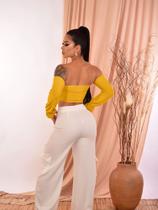 cropped sem alça com manga e bojo