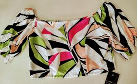 Cropped social feminino estampado