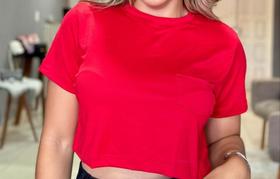 Cropped Suede 38 ao 44 na cor vermelho