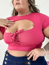 Cropped Suplex Plus Size Belle de manga e tiras