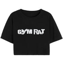 Cropped T Shirt Curto Feminino Casual Algodão GYM RAT