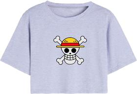 Cropped T Shirt Feminino Casual Caveira One Piece