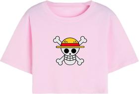 Cropped T Shirt Feminino Casual Caveira One Piece